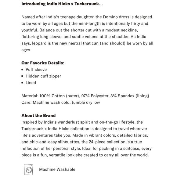 TUCKERNUCK X India Hicks Leopard Domino Dress NWT Size XXS - Picture 9 of 13